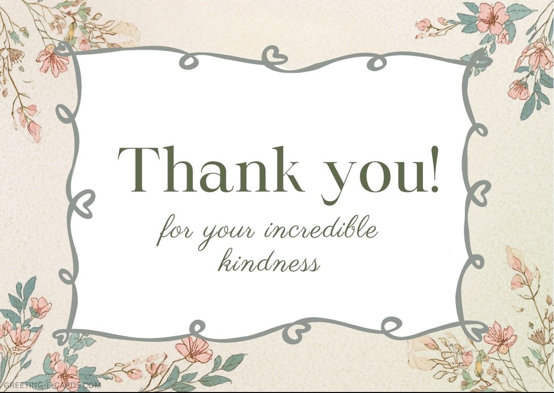 Floral Thank You E-Card - Free E-card no sign up