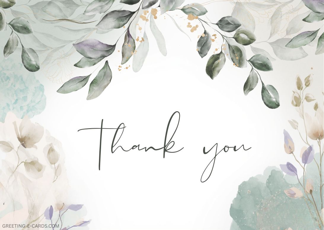 Floral Thank You E-Card - Free E-card no sign up
