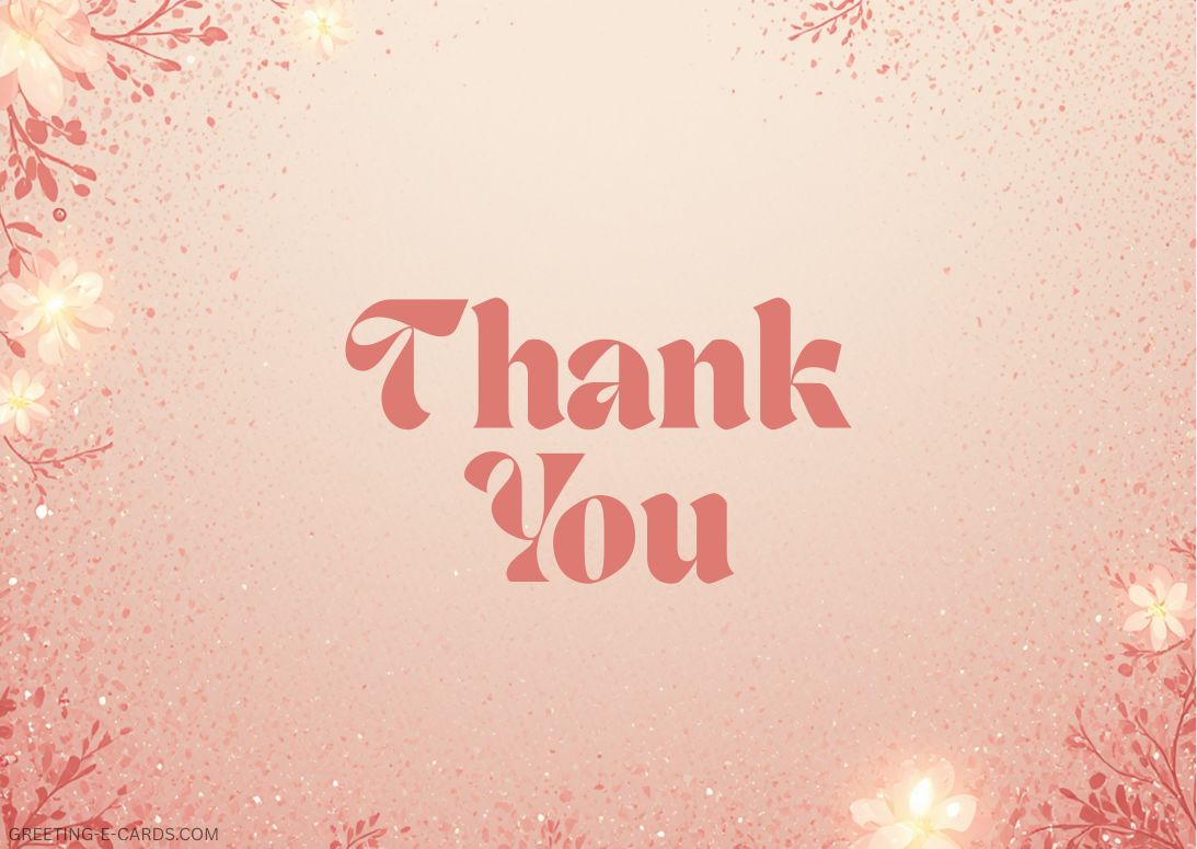 Floral Thank You E-Card - Free E-card no sign up