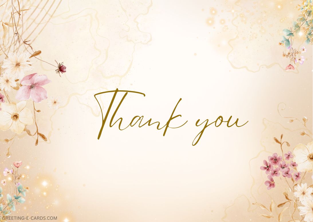 Floral Thank You E-Card - Free E-card no sign up