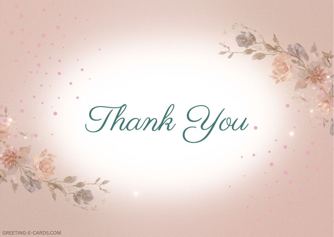 Floral Thank You E-Card - Free E-card no sign up