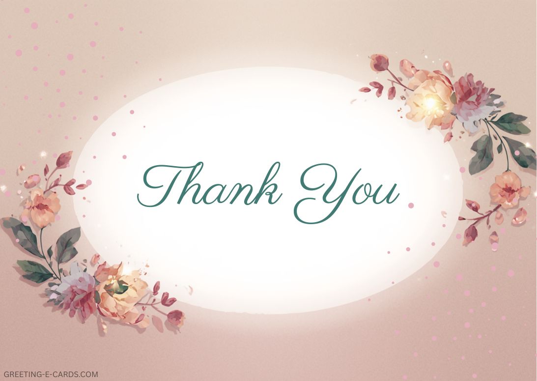 Floral Thank You E-Card - Free E-card no sign up