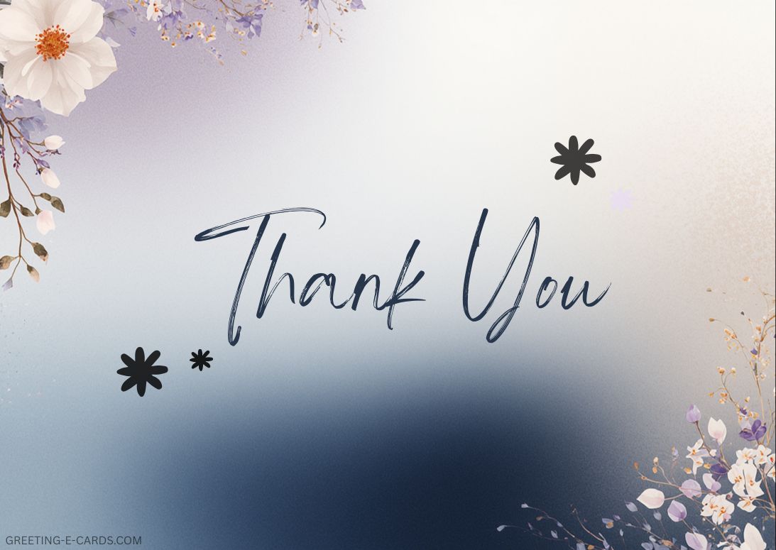 Floral Thank You E-Card - Free E-card no sign up