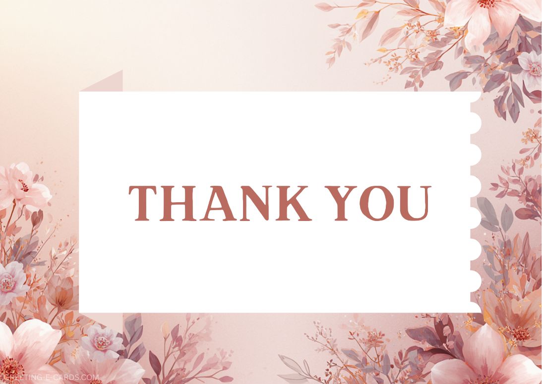 Floral Thank You E-Card - Free E-card no sign up