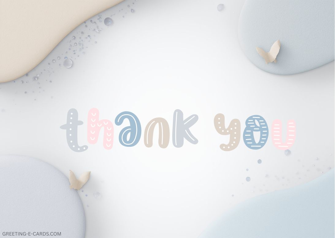 Pastel Thank You E-Card - Free E-card no sign up