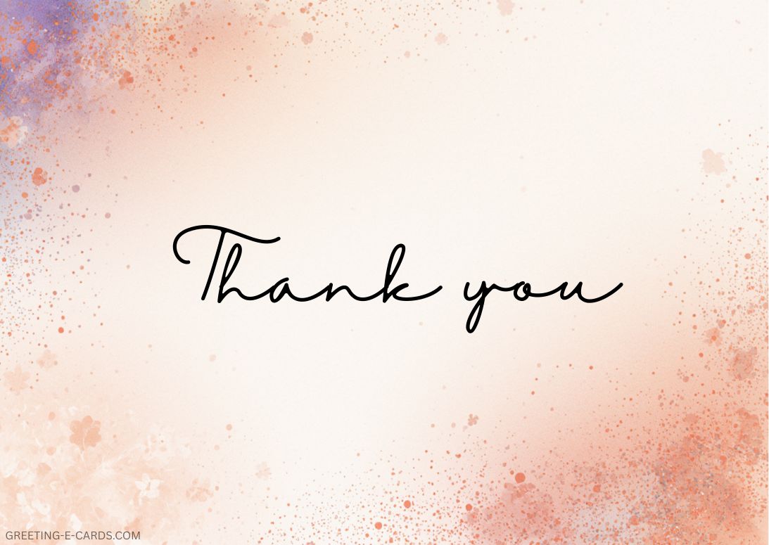 Simple Thank You E-Card - Free E-card no sign up