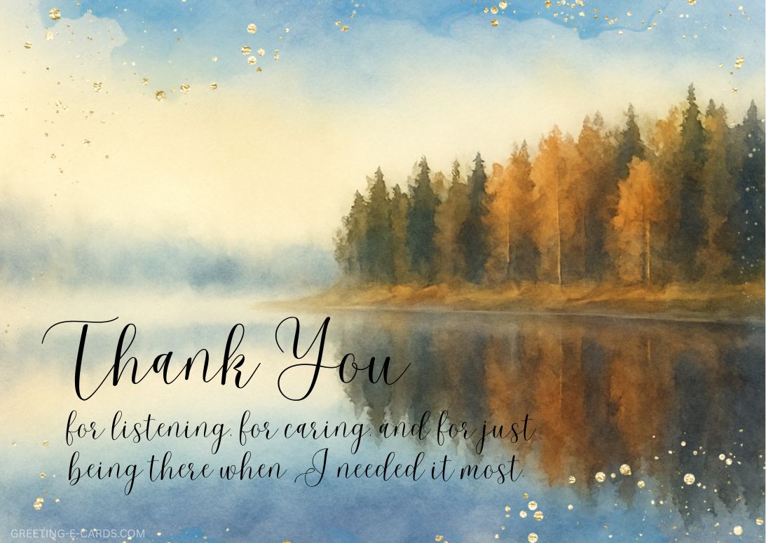 Thank You E-Card with Peaceful Forest Landscape - Free E-card no sign up