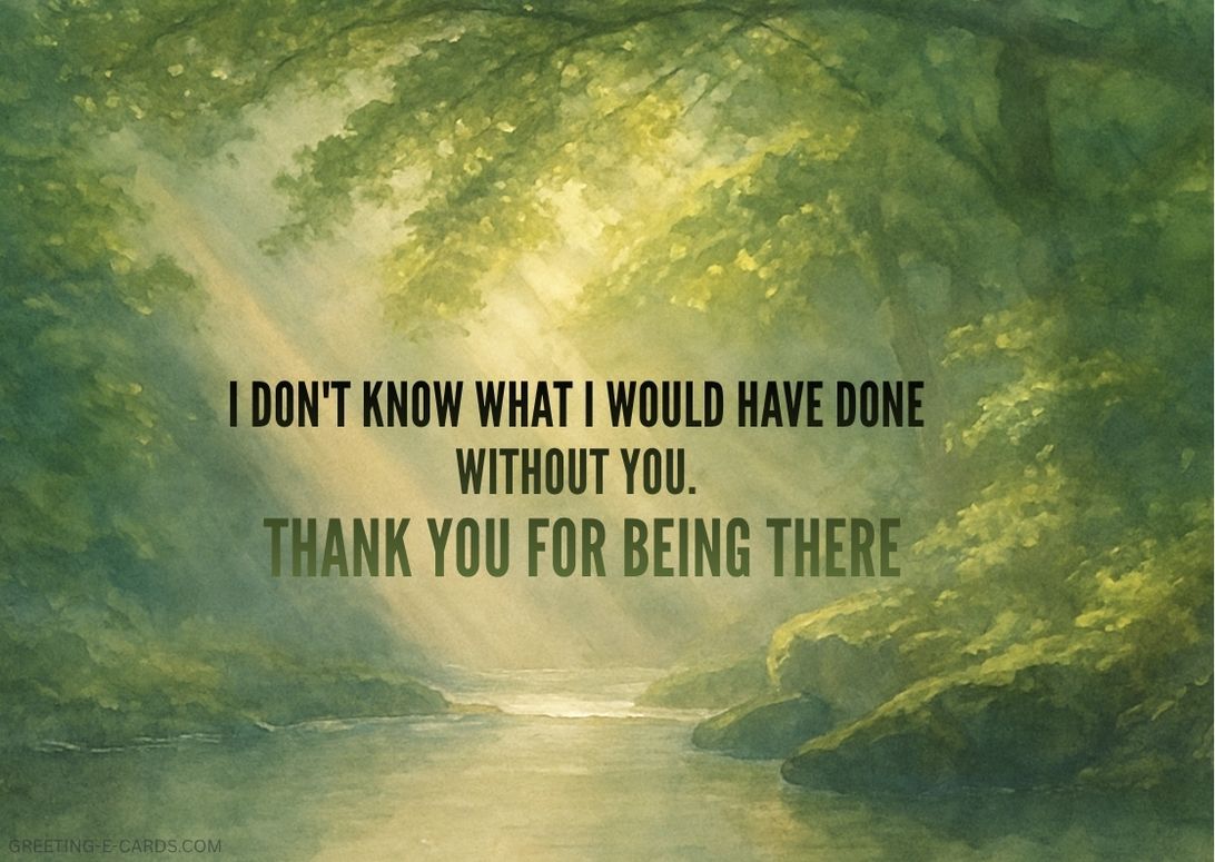 Thank You E-Card with Peaceful Nature Scenery - Free E-card no sign up