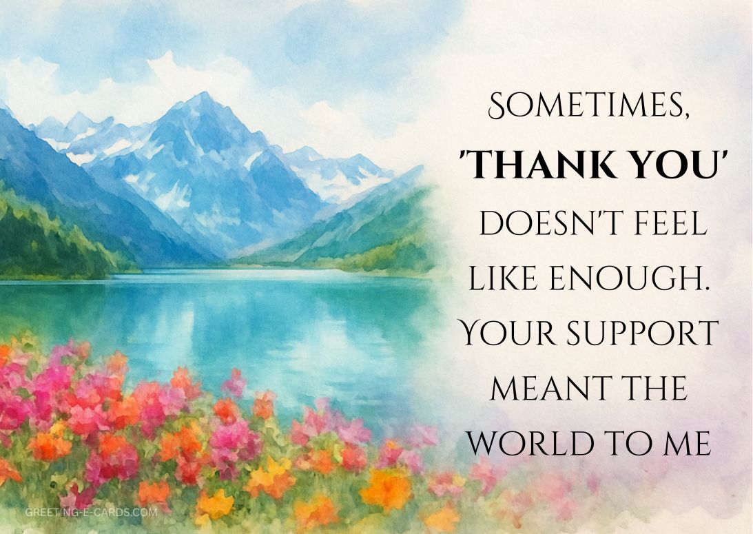 Thank You E-Card with Scenic Mountain Lake - Free E-card no sign up