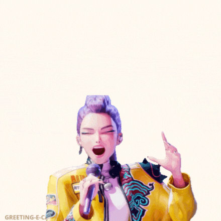 Animated Birthday GIF Gif-Card with Kpop Demon Hunters