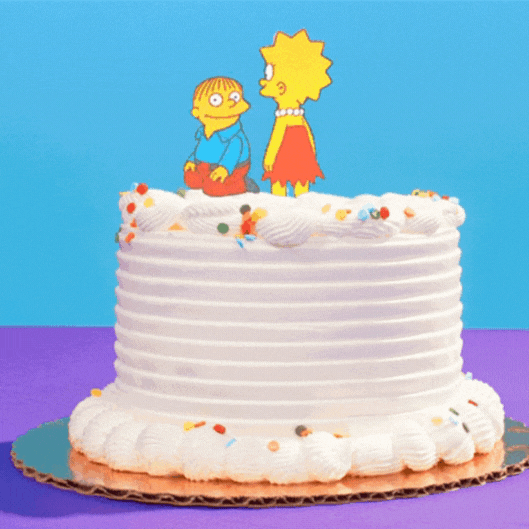 Animated Simpsons Birthday Cake GIF