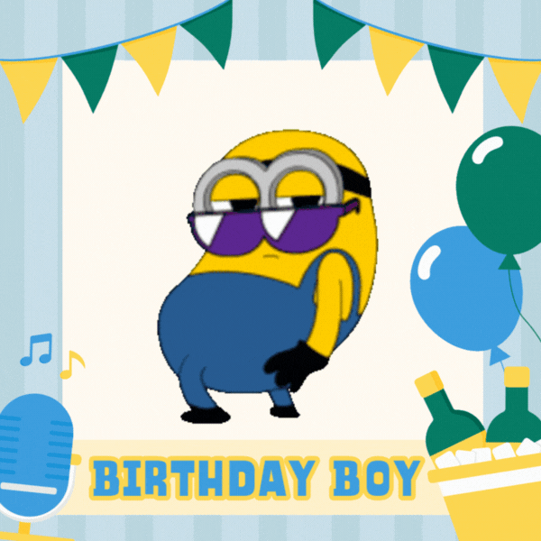 Cool Minion Birthday Gif-Card for Boys