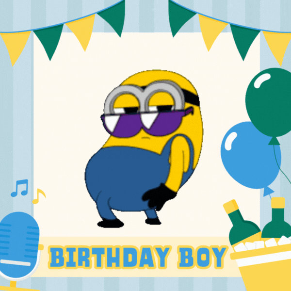 Cool Minion Birthday Gif-Card for Boys