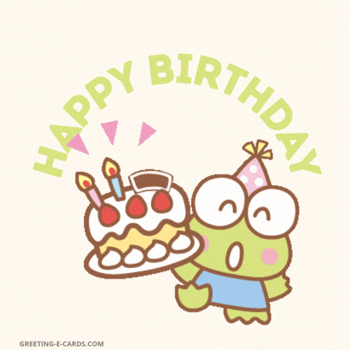 Cute Frog Animated Birthday GIF