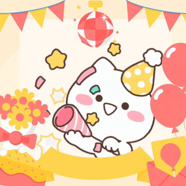 Cute Cat Birthday Gif-Card