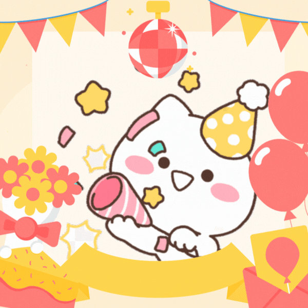 Cute Cat Birthday Gif-Card