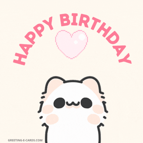 Cute Cat Happy Birthday Gif Card