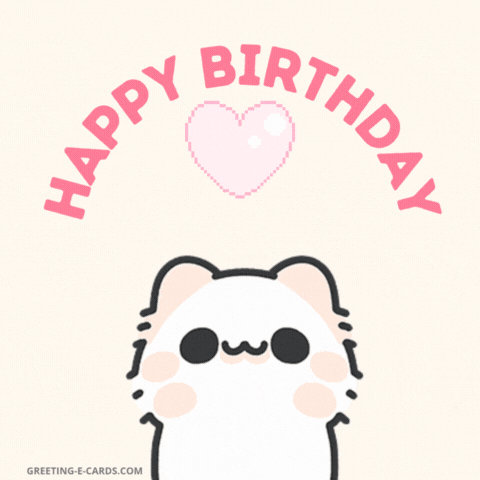 Cute Cat Happy Birthday Gif Card