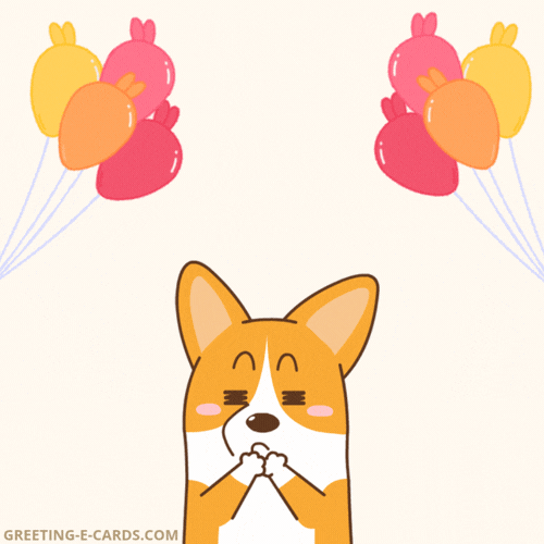 Cute Corgi Happy Birthday Animated GIF