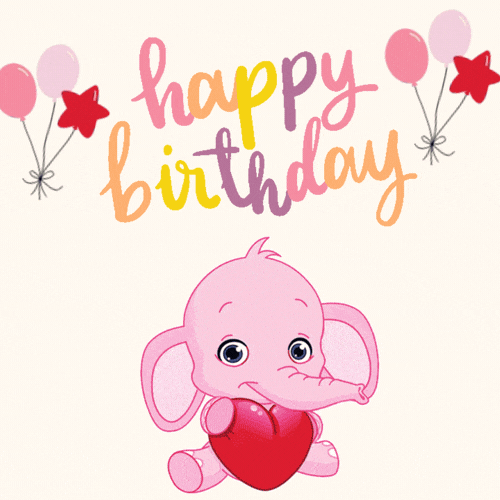 Cute Elephant Happy Birthday GIF