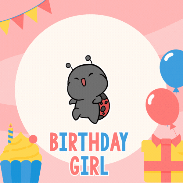 Cute Ladybug Birthday Gif-Card for Girls