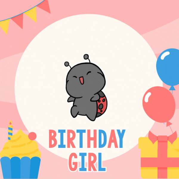 Cute Ladybug Birthday Gif-Card for Girls