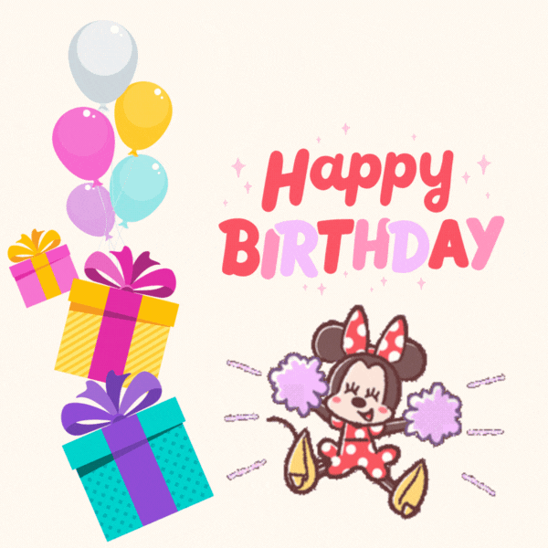 Cute Minnie Mouse Birthday Gif-Card