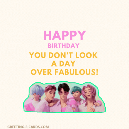 Funny Birthday GIF-Card with Kpop