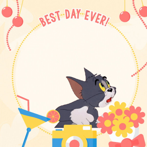 Funny Tom and Jerry Birthday Gif-Card - Free Animated GIF no sign up