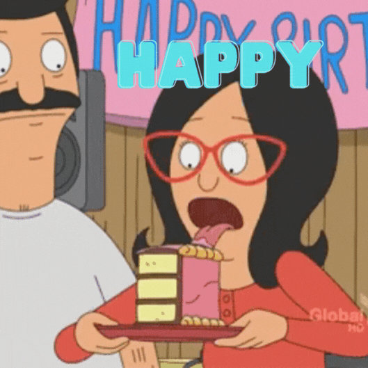 Happy Birthday Cake Eater Gif Card! - Free Animated GIF no sign up