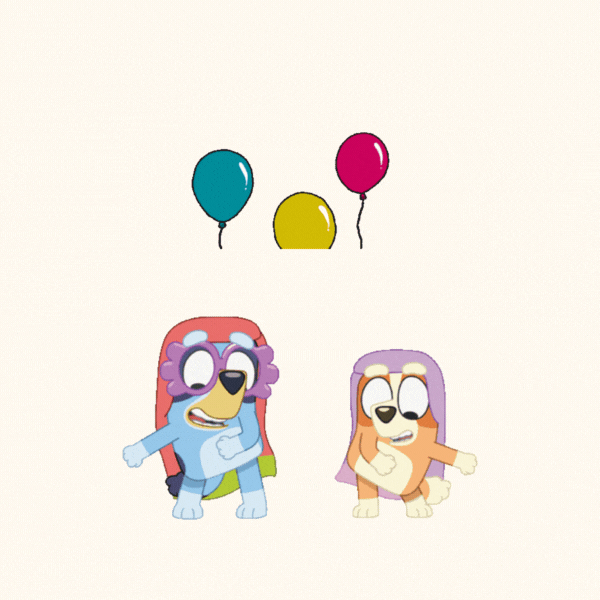 Happy Birthday Gif-Card with Bluey and Bingo