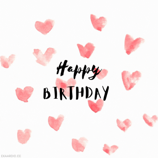 Happy Birthday Hearts gif-Card