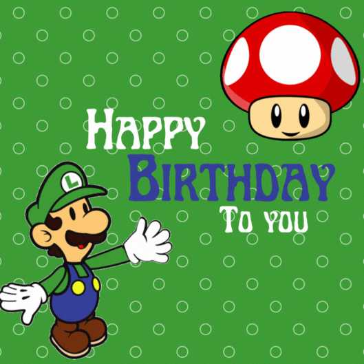 Luigi\'s Super Happy Birthday Gif Card!