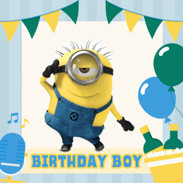 Minion Birthday Gif-Card for Boys