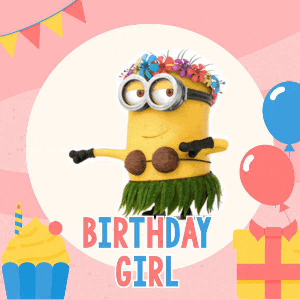 Minion Birthday Gif-Card for Girls