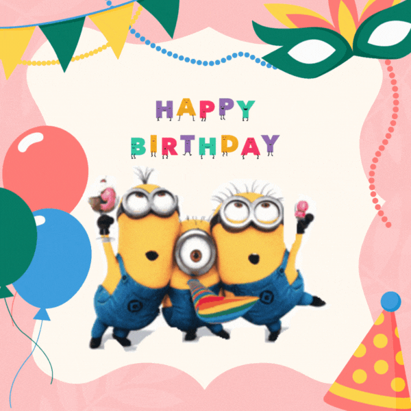 Minion Happy Birthday Gif-Card