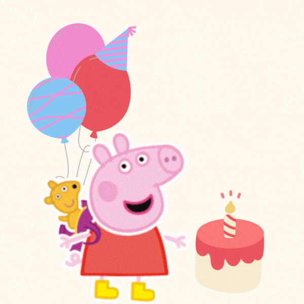 Peppa Pig Birthday Gif-Card - Free Animated GIF no sign up