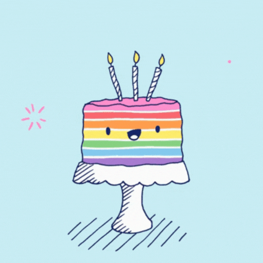 Rainbow Cake Birthday GIF