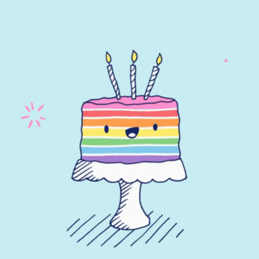 Rainbow Cake Birthday GIF