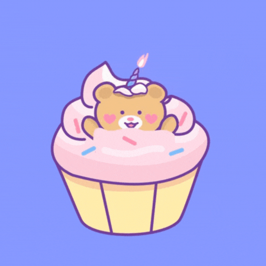 Sweet Bear Birthday Cupcake GIF