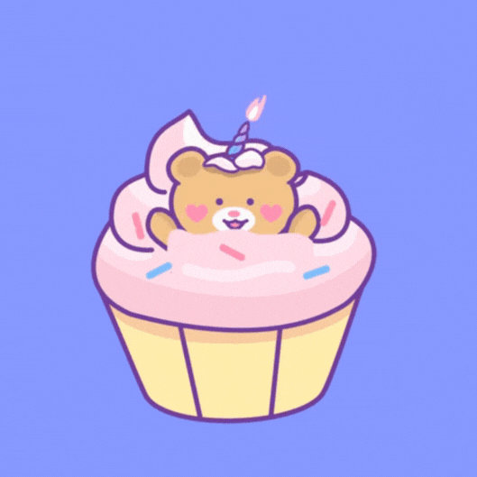 Sweet Bear Birthday Cupcake GIF