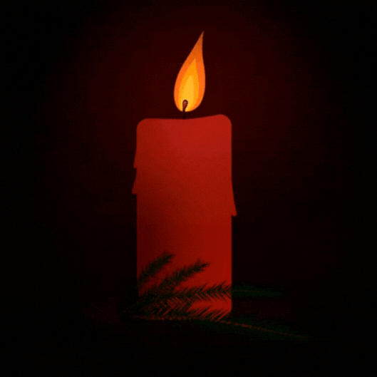 Burning Christmas Candle gif card
