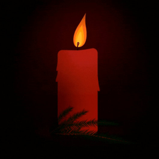Burning Christmas Candle gif card