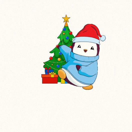 Cute Penguin Christmas Gif-Card - Free Animated GIF no sign up