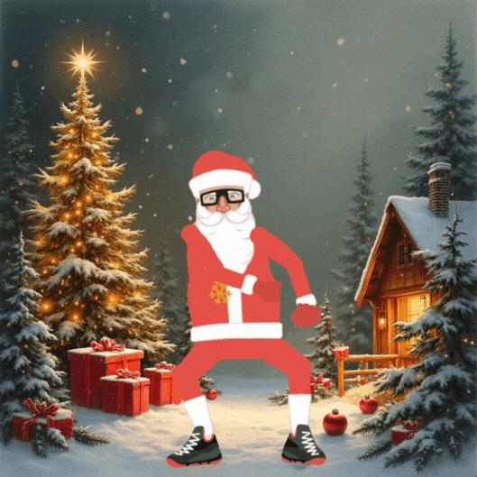 Funny Santa Christmas Gif-Card with Sneakers