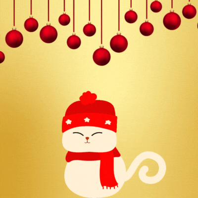 Merry Christmas from a Cozy Cat gif card!