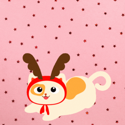 Merry Christmas from a Reindeer Cat gif card!
