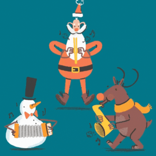 Merry Christmas Musicians gif-Card