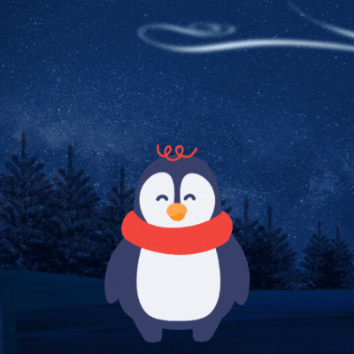 Merry Christmas Penguin gif-Card