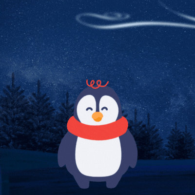 Merry Christmas Penguin gif-Card